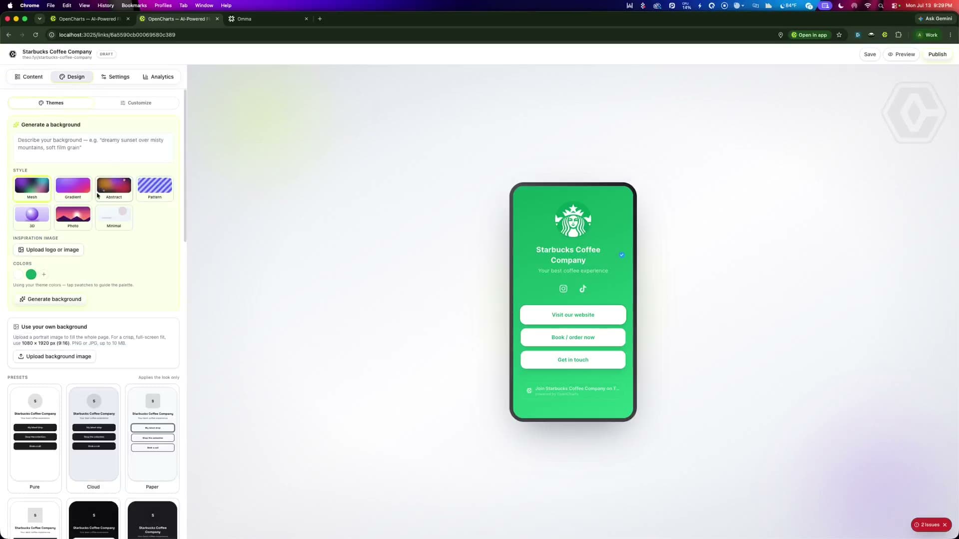 Theo Links product page